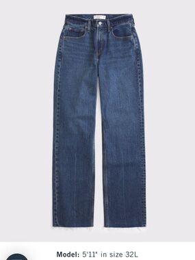Abercrombie & Fitch Dark Blue Wide-Leg Jeans